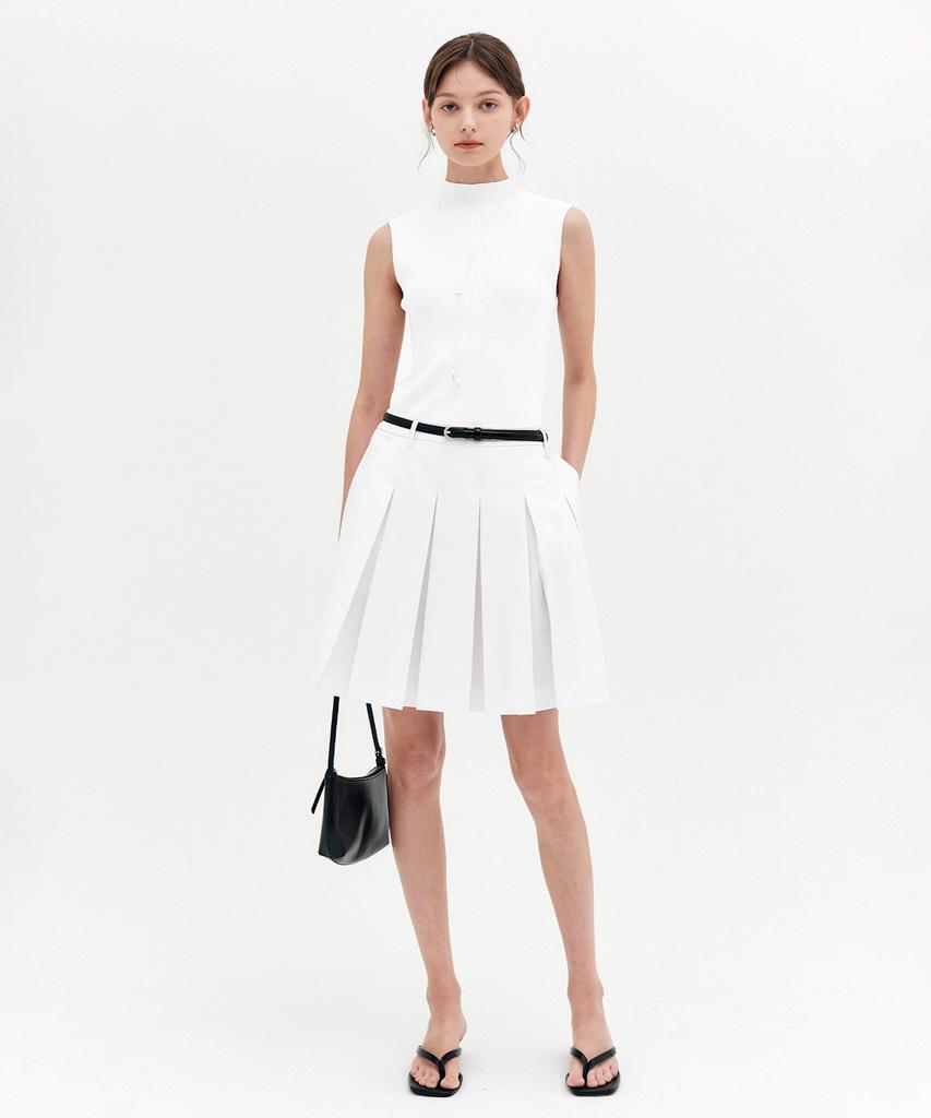 Lugkaeseuteu Mylene Soft Summer Pleated Skirt_White