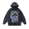 Europäischer und Amerikanischer High Street Totenkopf Digitaler Direktdruck Hoodie Retro 430G Reine Baumwolle Lockerer Pullover Herren