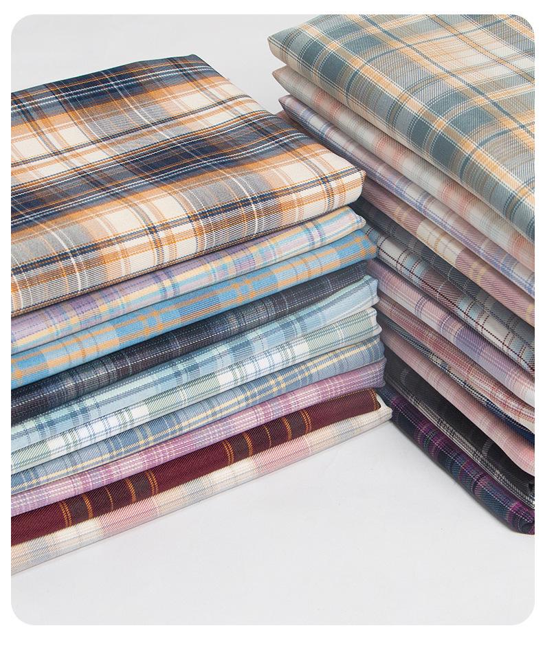 Plaid Japanese JK Pleated Skirt Fabric, Handmade DIY Scrunchie, Yarn-Dyed Polyester Scraps