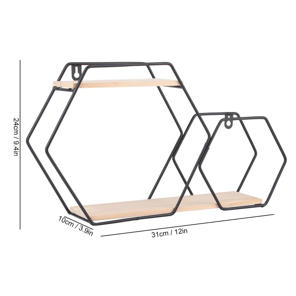 Wall Mounted No Punch Shelves Display Storage Rack Home Office Decoration(Black )