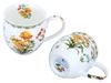 Kubek Porcelanowy Beczka Z Przykrywką Kwiaty Polne Do Kawy Herbaty