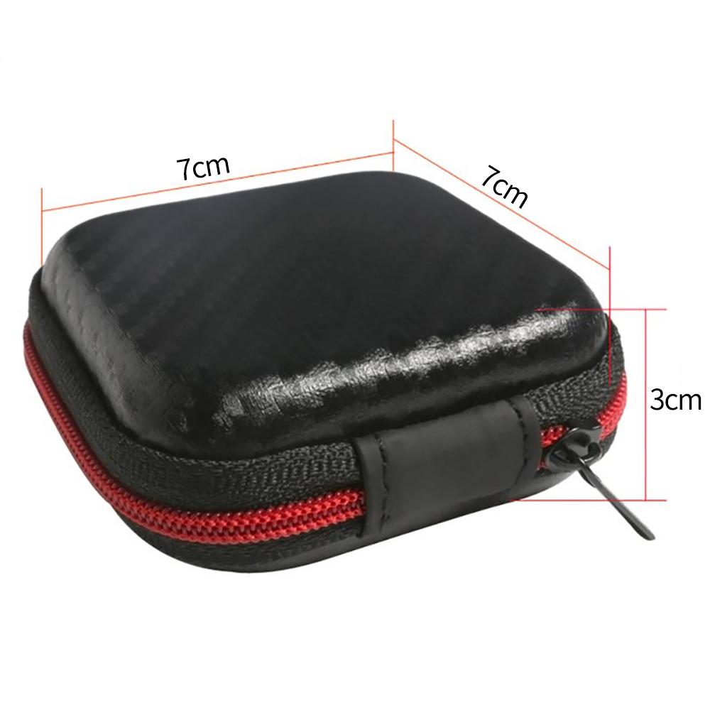 Portable Headphone Bag Mini Zipper Square Hard Storage Box Headset Case For SD TF Cards Aseismic Moisture Proof Earphone Bag