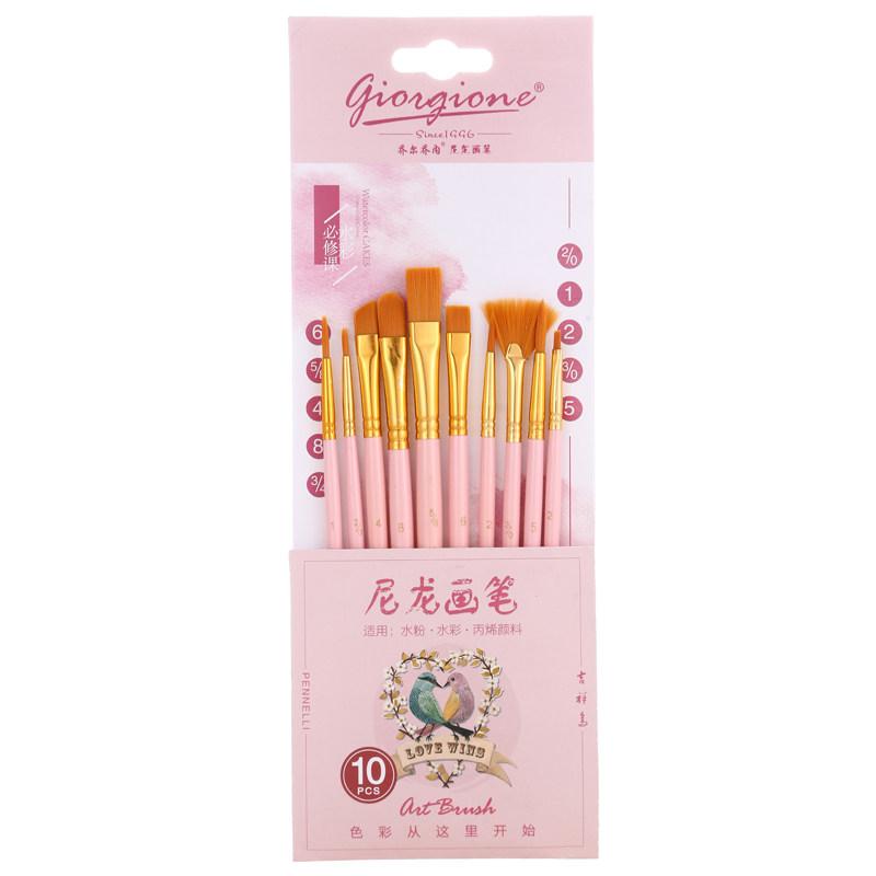 Giorgione Nylon Brushes Watercolor/Gouache/Acrylic/Oil Painting Brush Round Pointed Paint Pen Different Shapes Brush Art Supply