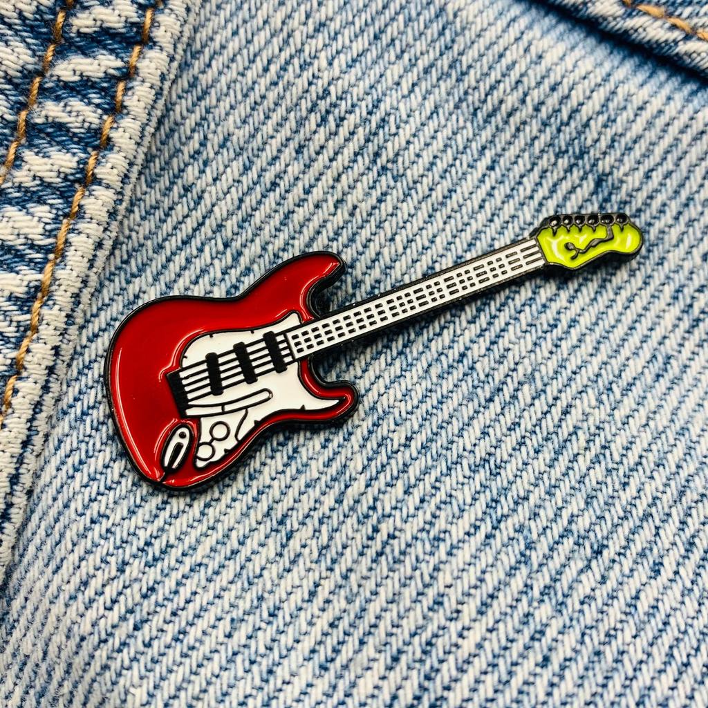 New Enamel Pin Electric Guitar Music Instrument Metal Connector Gift Birthday 1pc