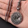 Viking Wolf Head Rune Titanium Steel Pendant Necklace Stainless Steel Men's Necklace Fashion Accessories Versatile