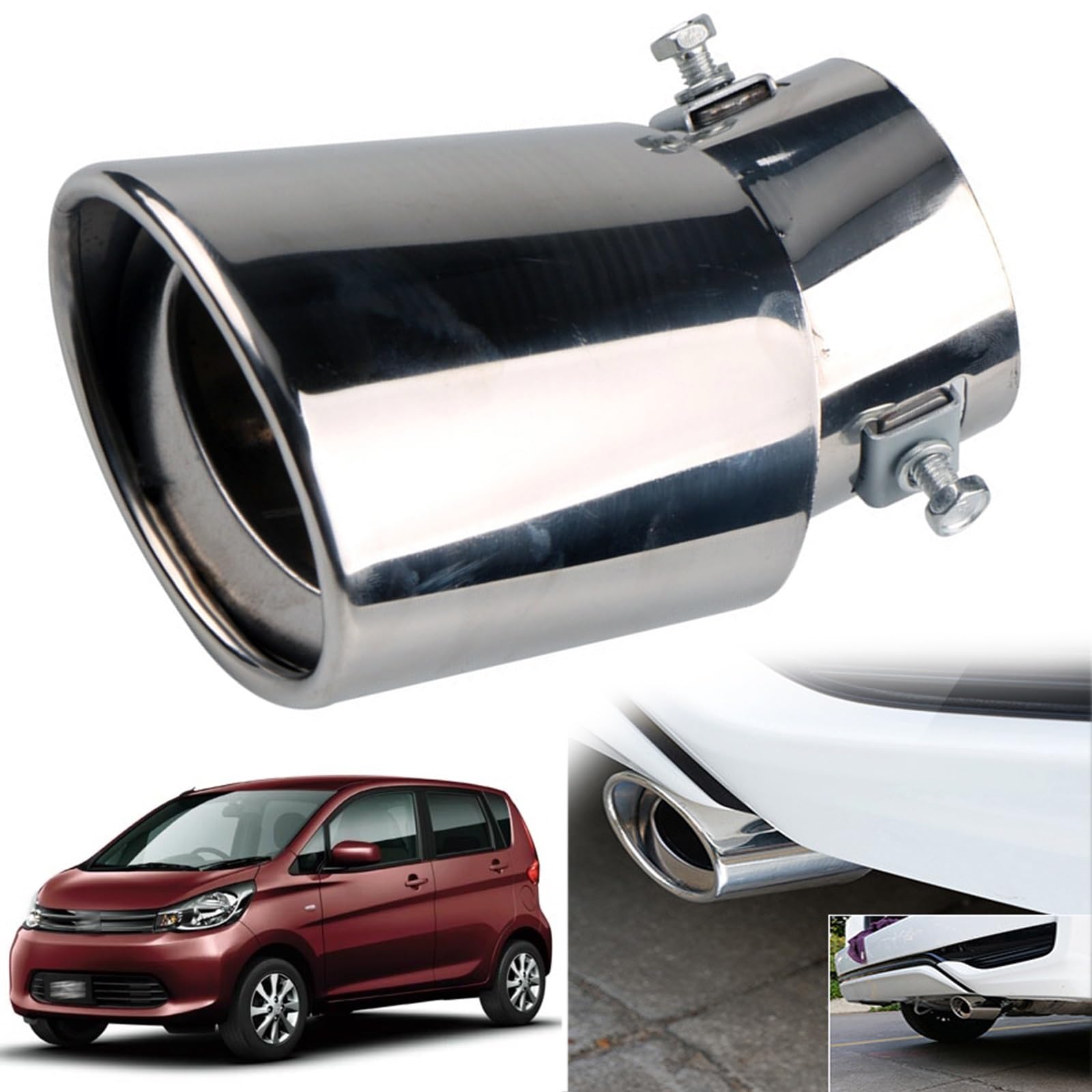 Mitsubishi eK Wagon B11W Exclusive Muffler Cutter Car Tailpipe Custom song серебряный