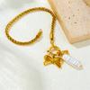 Fashion Minimalist Gold Twisted Chain Bowknot Shell Pendant Bracelet