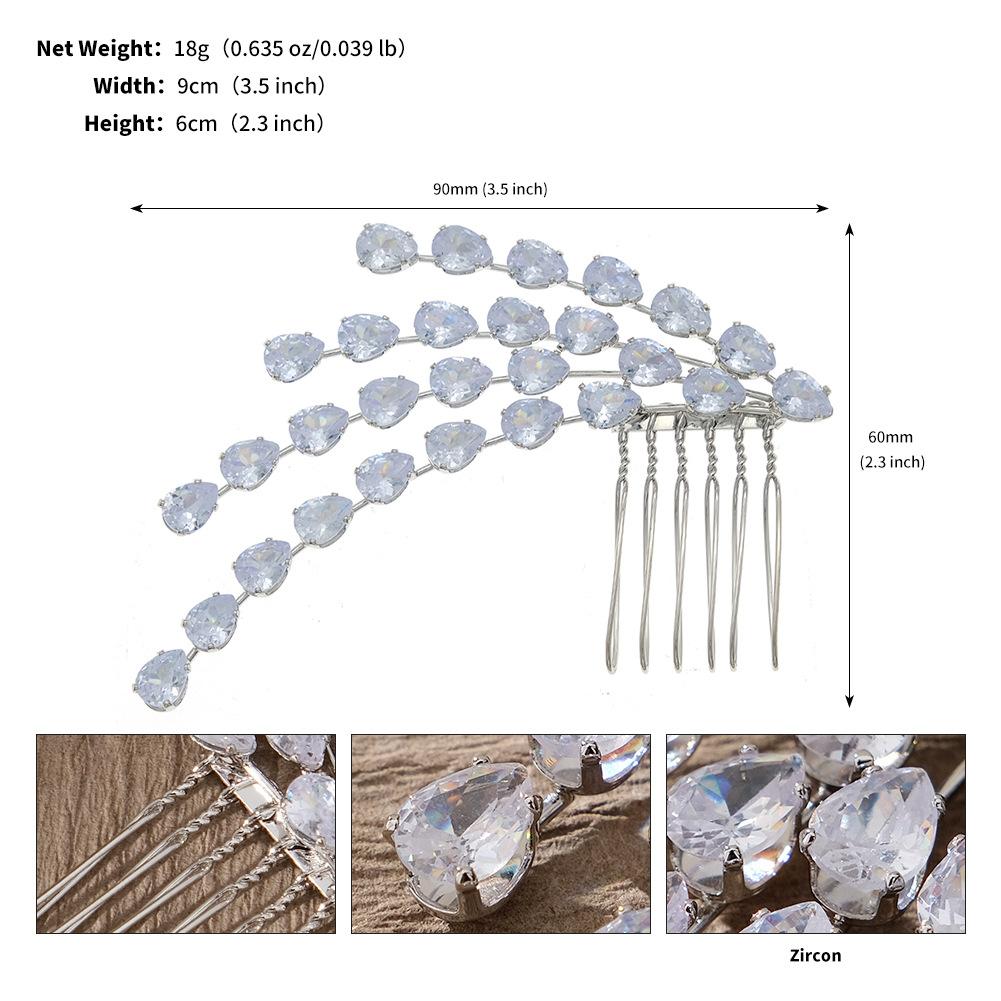 Braut Haarschmuck Kamm weiblich Nische Hochzeitskleid Accessoires ins vielseitig hochwertiger Haarschmuck Zirkon Blume Haarkamm