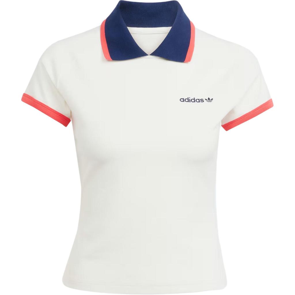 Adidas Originals Logo Slim Fit Polo Shirt Women tops Off-White JY3515