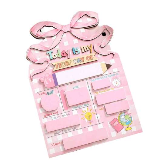 Kids Study Planner First and Last Day of School Board Sign for Kids, Reusable Wooden Cute Desktop Decor Chalkboard Sign, Writing Daily Notes Schedules