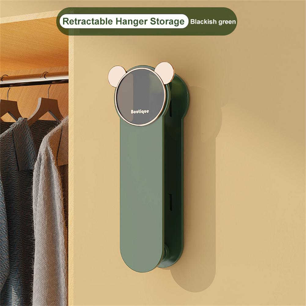 

Многофункциональная вешалка для одежды, выдвижная настенная вешалка для дома, стойка для хранения одежды без перфорации зелёный