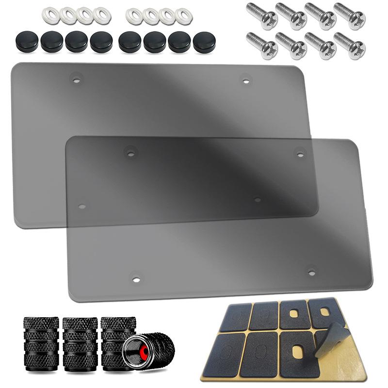 YC19 Transparent Plastic License Plate Frame, Customizable, Universal 4-hole License Plate Frame