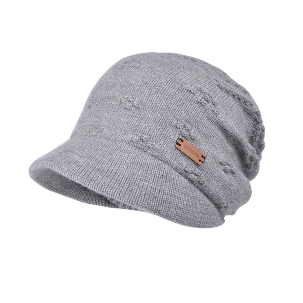 Casual Style Fleece Lined Bonnet Warm Thickened Winter Beanies Short Brim Beanie  Christmas Gifts