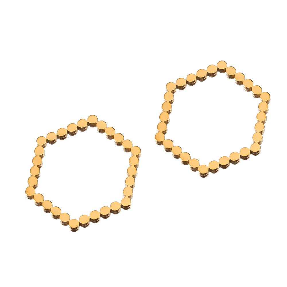 20pcs Stainless Steel Wave Frames Charms DIY Earrings Pendants Circle Drop Hexagon Blank Bezel for Resin Jewelry Making Findings