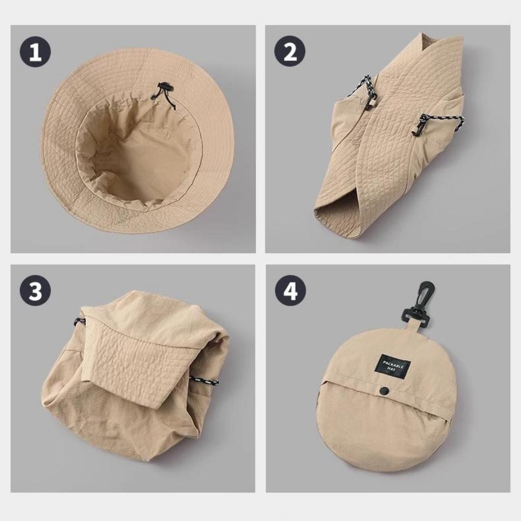 Chapéu de Pescador ao Ar Livre Dobrável Moda Balde À Prova de Vento Impermeável Com Cordão de Amarrar Ajustável Chapéu de Montanha para Acampamento ao Ar Livre Viagem
