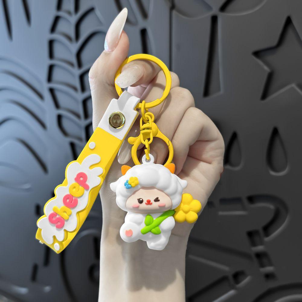 Cute Sheep Keychain PVC Goat Car Keychain Kawaii Goat Pendant Gift For Kids