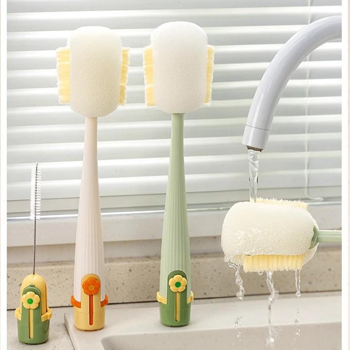 5-in-1 Multi-functional Cup Cleaning Set: Includes Crevice, Nipple, Bottle, Straw Brushes