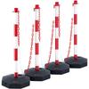 Adjustable Traffic Delineator Post Cones, 4 Pack, Traffic Safety Delineator Barrier with Fillable Base 2.44 M Chain