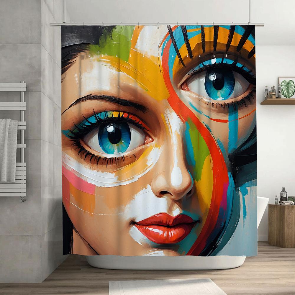 Colorful Eye Design Shower Curtain Modern Artistic Print For Bathroom Decor Water-Resistant Fabric Perfect Gift Ideas #128456739