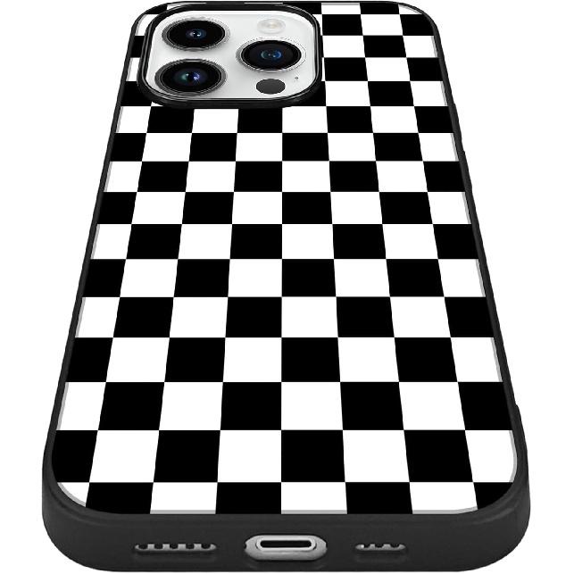 Tnarru Checkered Pattern Compatible with iPhone 14 Pro Case Hard PC Back and Soft TPU Sides Non-Slip Scratchproof Shockproof Protective Cute Phone