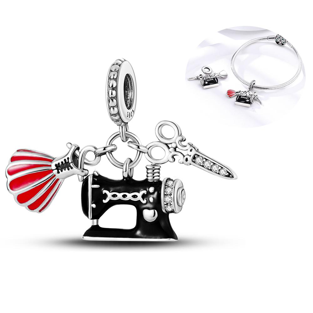 Compatible With Authentic Original Bangle Charm Bead Components Travel Copper Metal Coffee Perfume Charm Bead Component Pendent Dangle Bead