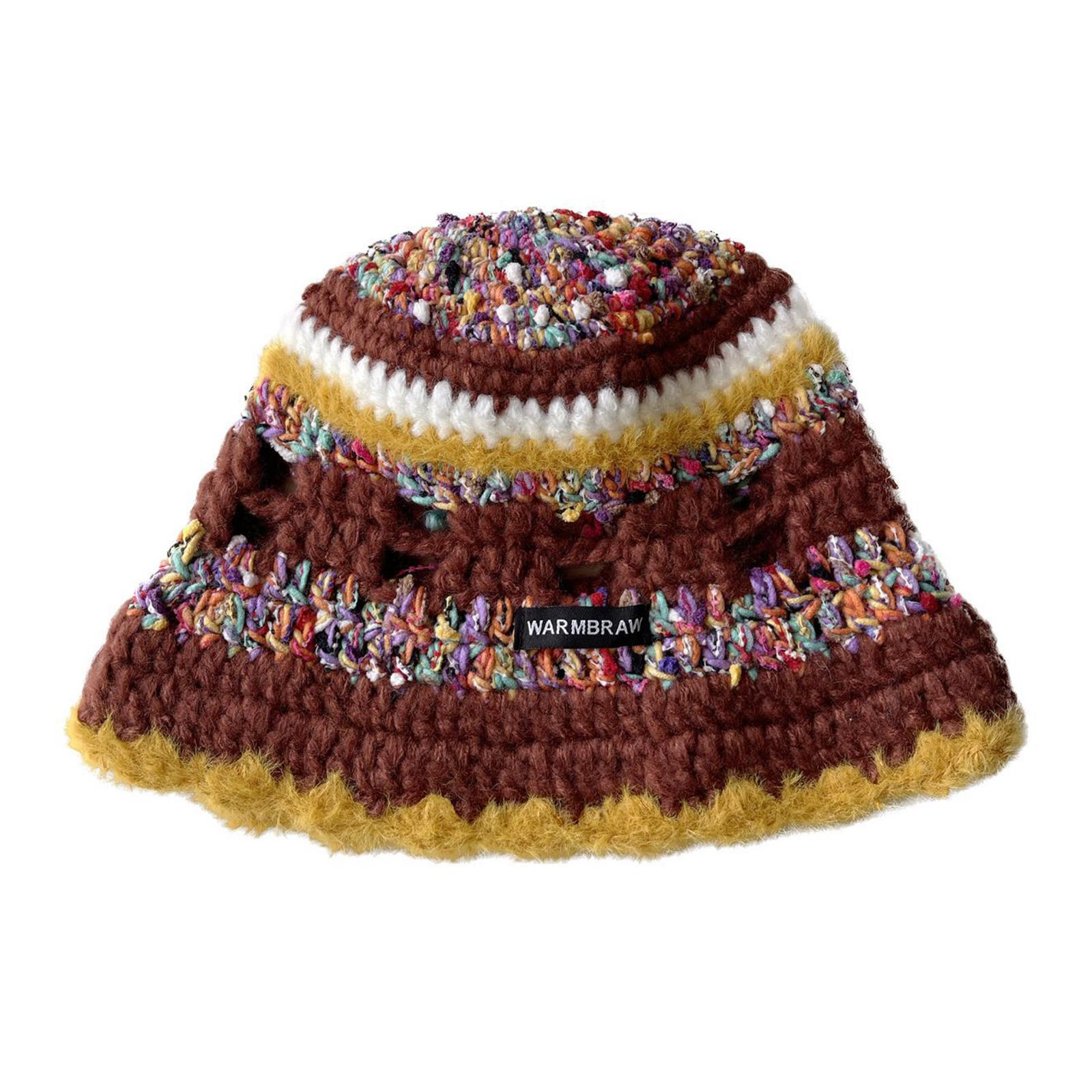 

Вязаная крючком лыжная шапка-ведро Зимняя шапка рыбака Вязаная крючком полосатая шапка рыбака для взрослых подростков ветрозащитная шапка для поездок на работу