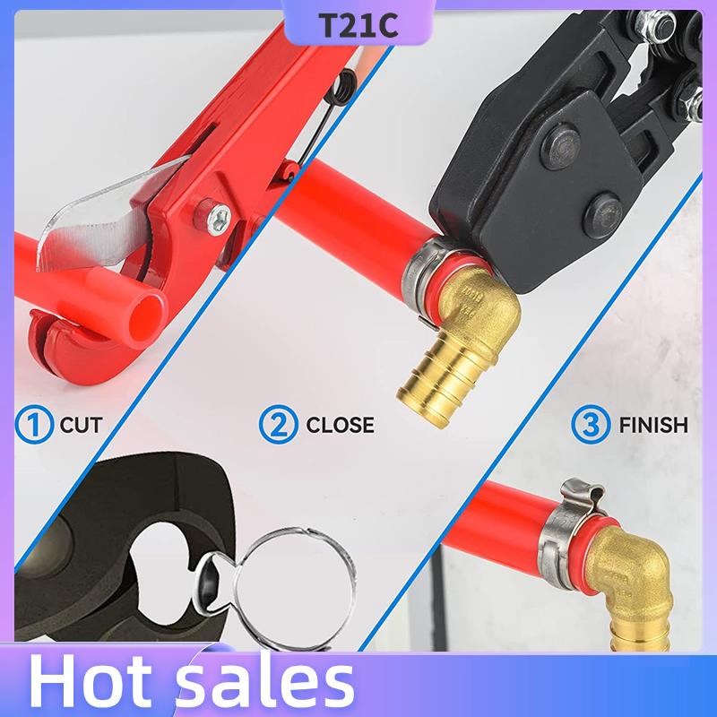 T21C 200 PCS 1/2-Inch Pex Cinch Clamp Rings, High-Quality 304 Stainless Steel Pex Crimp Rings, Pex Pipe Fitting Clamp Rings