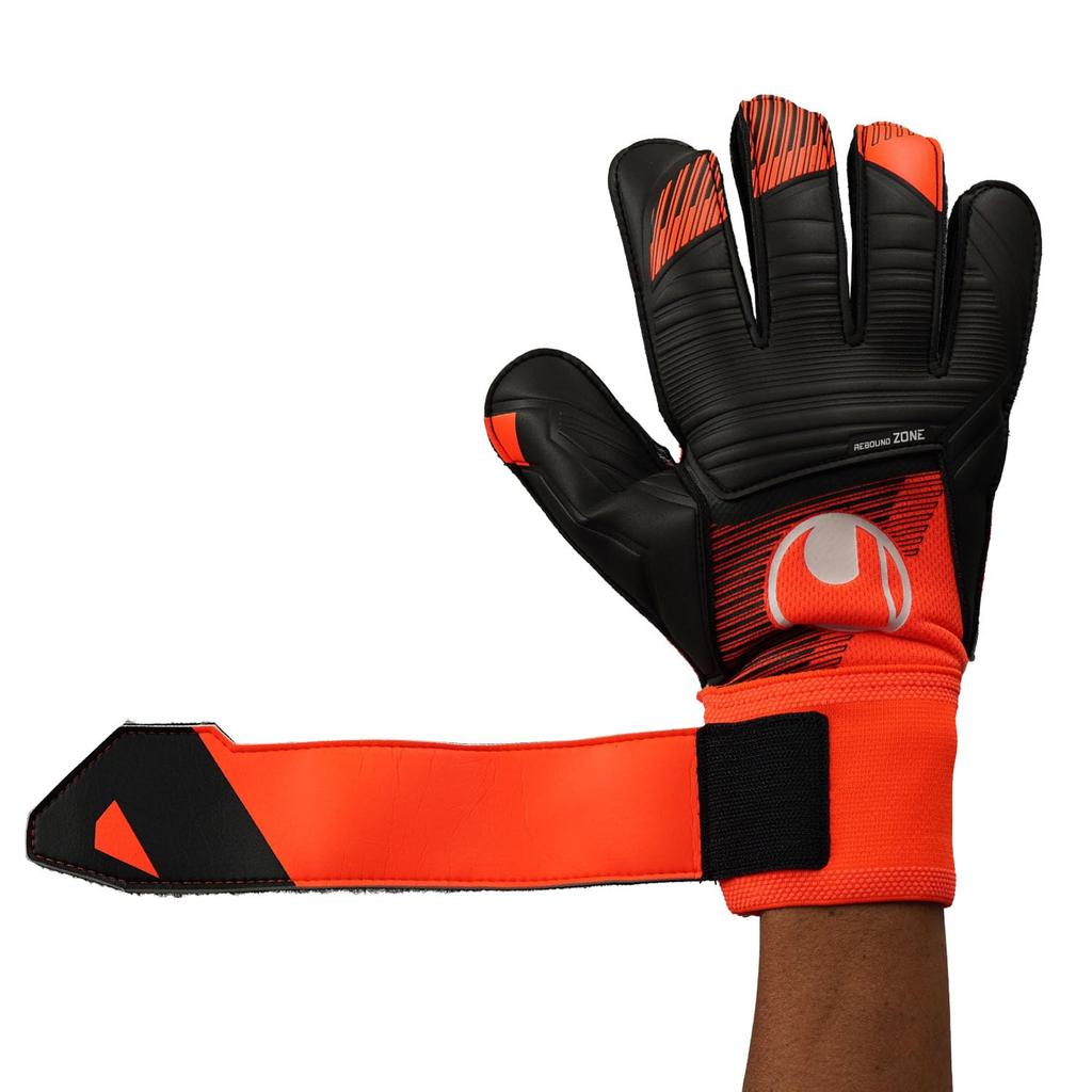 Uhlsport For Use Durable Soccer GK Keeper Gloves Soft Resist 1011318 01 7 Flow Orange X White X Black (Uhlsport) Matches/practice