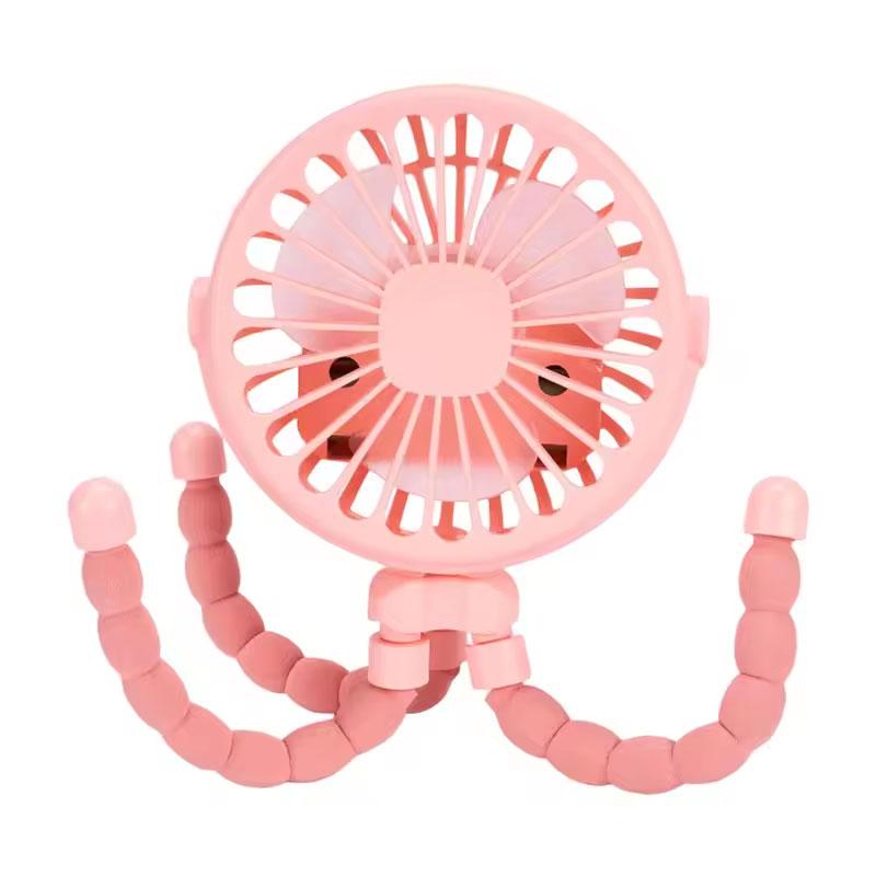 Mini Octopus Fan Baby Stroller Fan Small Folding Fans Hand Held USB Charging Bladeless Mini Silent Table Outdoor Cooler