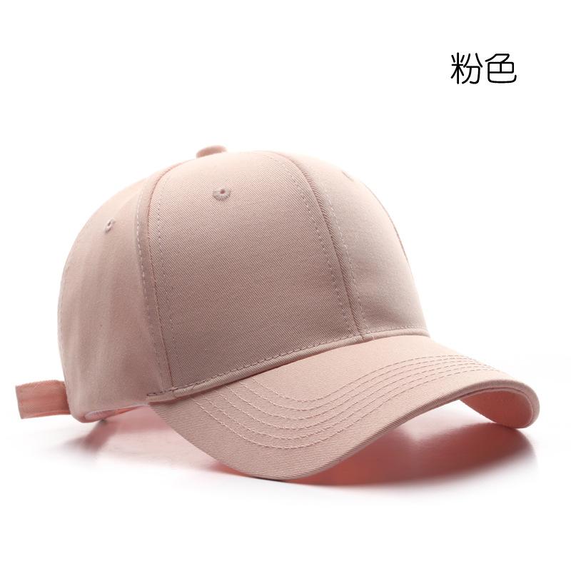 

Hat day thickened high-end cotton light board baseball cap personalized solid color curved brim hard top sunshade cap Adjustable розовый