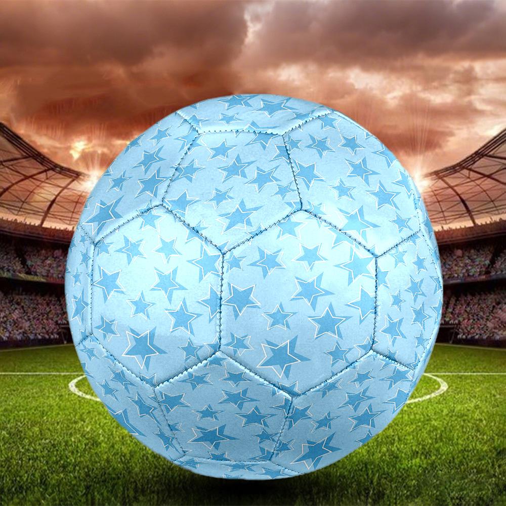 Star Pattern Indoor Size 5 Soccer Ball Colorful Machine Stitched PVC Competition Ready Durable High-Bounce