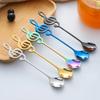 Musical Note Stainless Steel Teapoon Spoon Treble Clef Shape Mug Teaspoons Music Bar Ice Cream Creative Spoon Kitchen Tableware