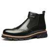 Stivali Chelsea alla moda da uomo Stivaletti firmati Stivali classici da uomo in vera pelle Stivali invernali da uomo britannici Caldi Cotone felpato Botas