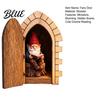 Lightweight Flat Fairy House Opening Door with Hidden Gnome Scene Miniature Wooden Wall Decor Realistic Reading 2D Scene Hinged for Baseboard,