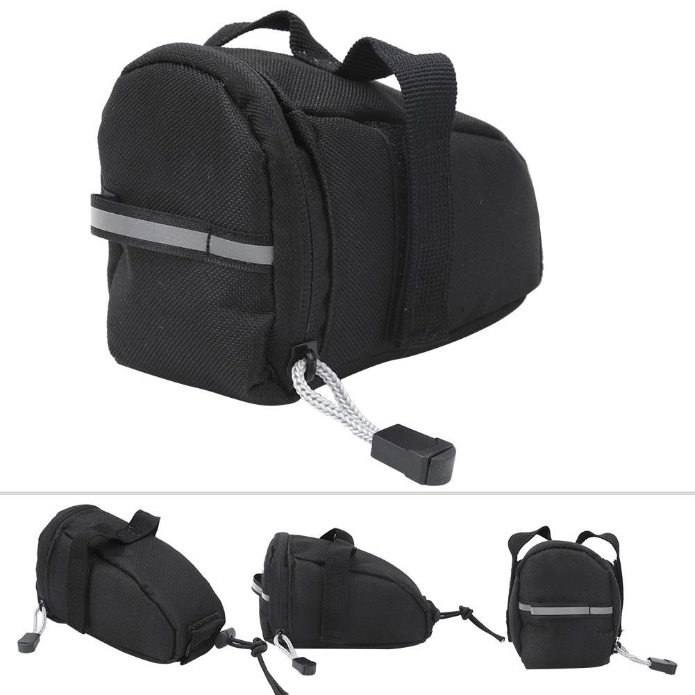 Black Bicycle Seat Rear Storage Pouch Cycling Road Mountain Bike Saddle Bag Accessory