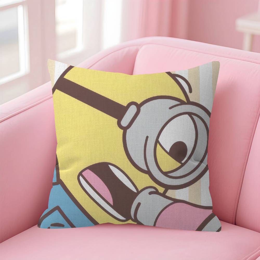 Personalized Pillow Cover Kids Bedroom Wild Party Decor Pillowcase Kid Birthday Shower Gift Cute Banana Cartoon-M-Miniones