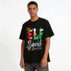 Elf Squad Christmas Themed Print Festive Holiday Top Pure Cotton T-shirt