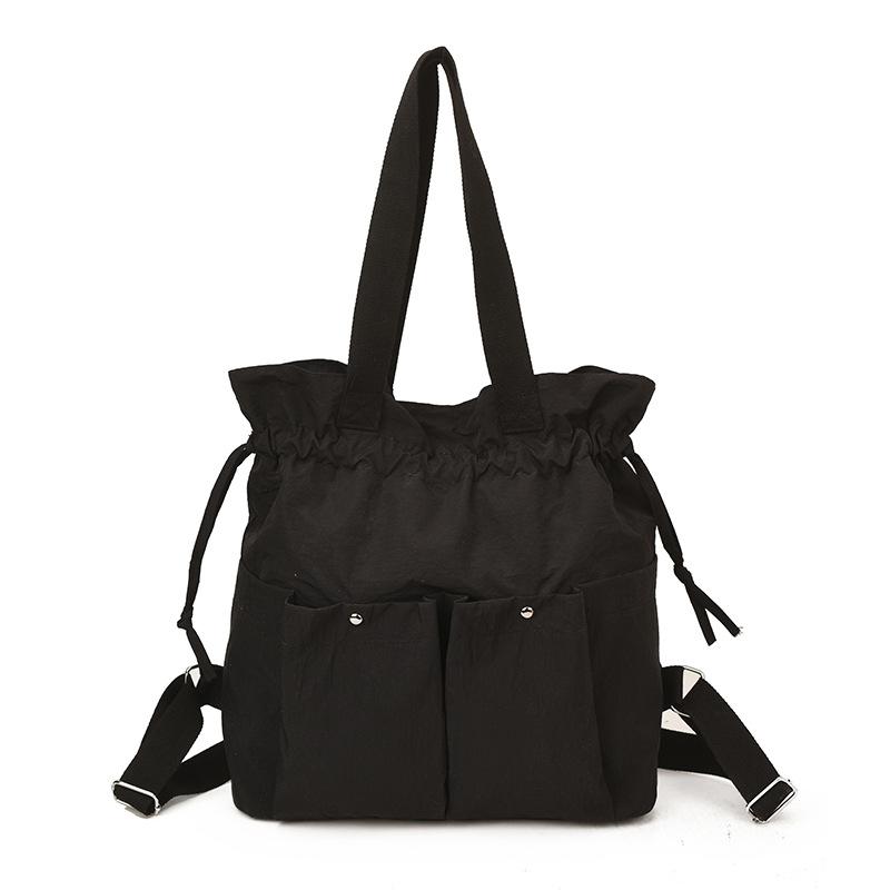 

Artistic Foldable Multifunctial Backpack for Women Lightweight Large Capacity Shoulder Bag Casual and Textured Commuting Bag чёрный