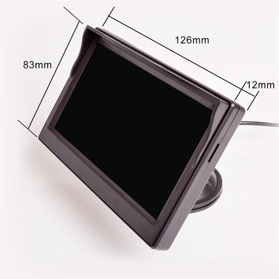5 Inch Car Monitor TFT LCD HD Digital LED Night Vision Reverse Parking Waterproof with 12LED Dynamic Track Camera