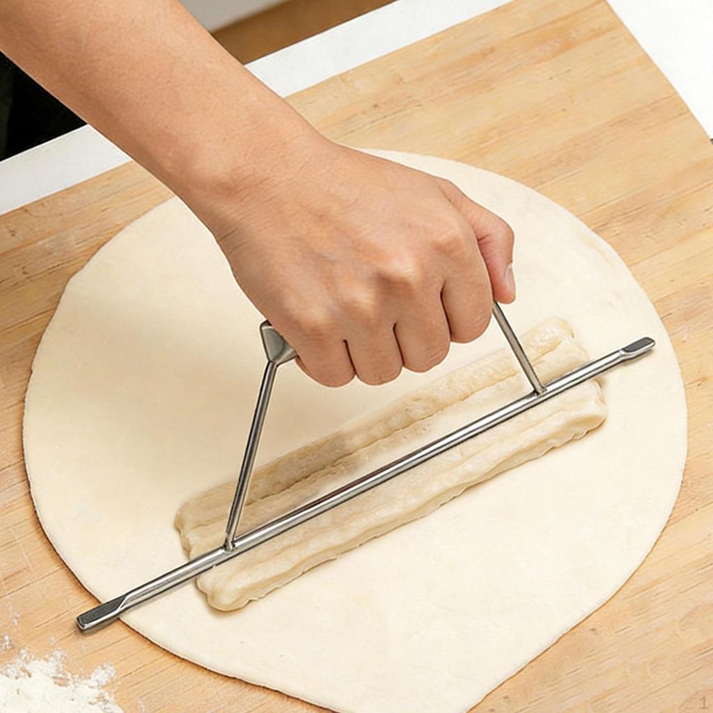 Efficient Frying Tool Stainless Steel Rolling Pin Easy to Clean Cooking Rod Press Bar for Home
