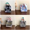 Butterfly Knitted Bucket Bag Women's Fashion Handbag Versatile Knitted Wrist Bag Shopping Handbag Cute Handbag