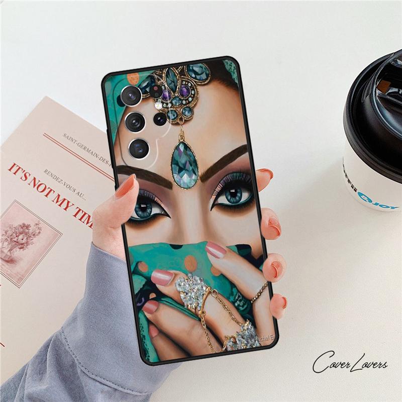 Muslim Islamic Girls Arabic Hijab Phone Case For Samsung Galaxy S24 S25 S23 S22 Ultra Note 10 20 Plus S20 S21 FE Cover