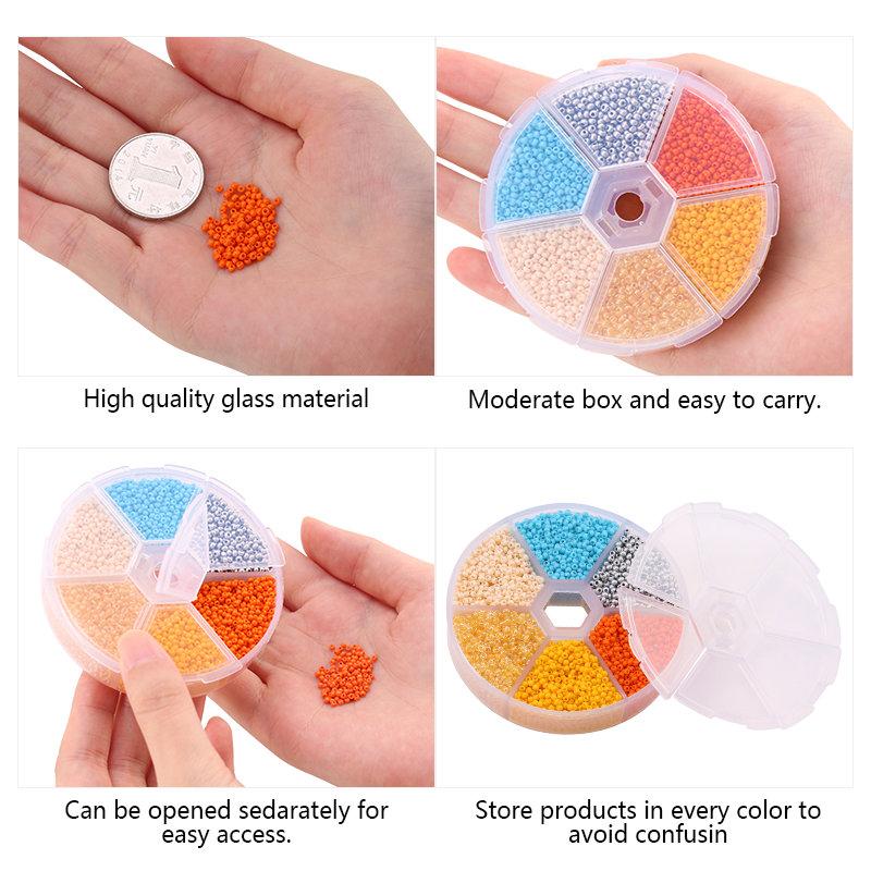 2mm Seed Beads Kit Small Beads For Needlework Craft Round Glass Jewelry Beads For Jewelry Making Bracelet Necklace Handmade DIY