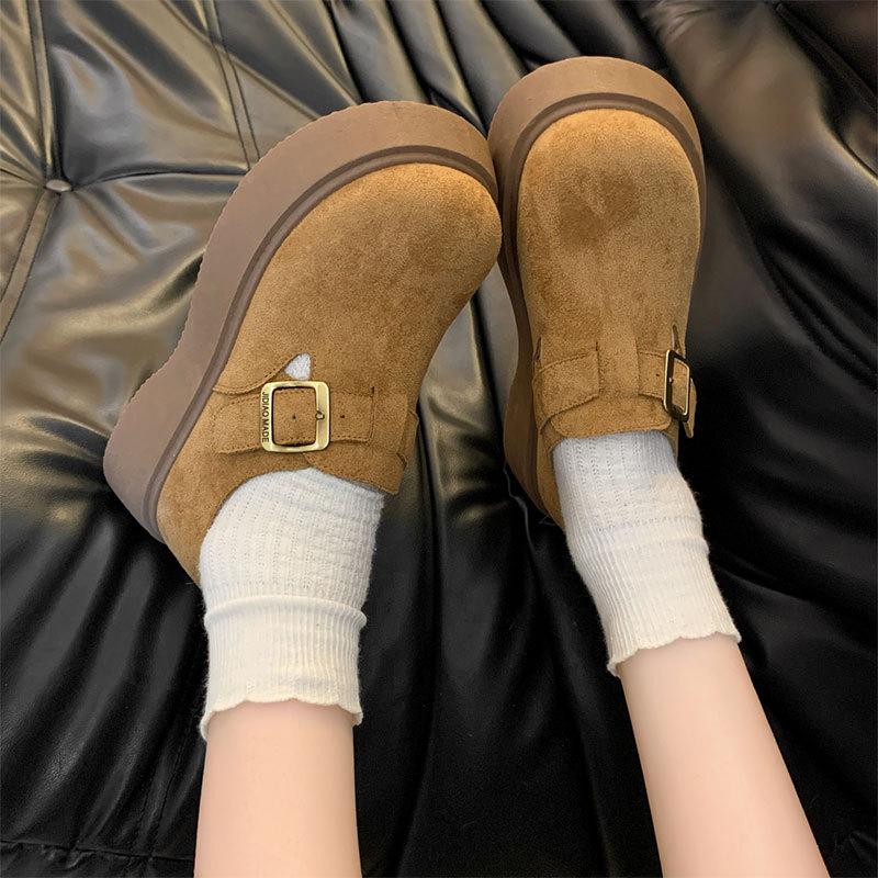Retro small loafer single shoes casual versatile Boken shoes women's 2025 spring and autumn new heightening platform Boken shoes