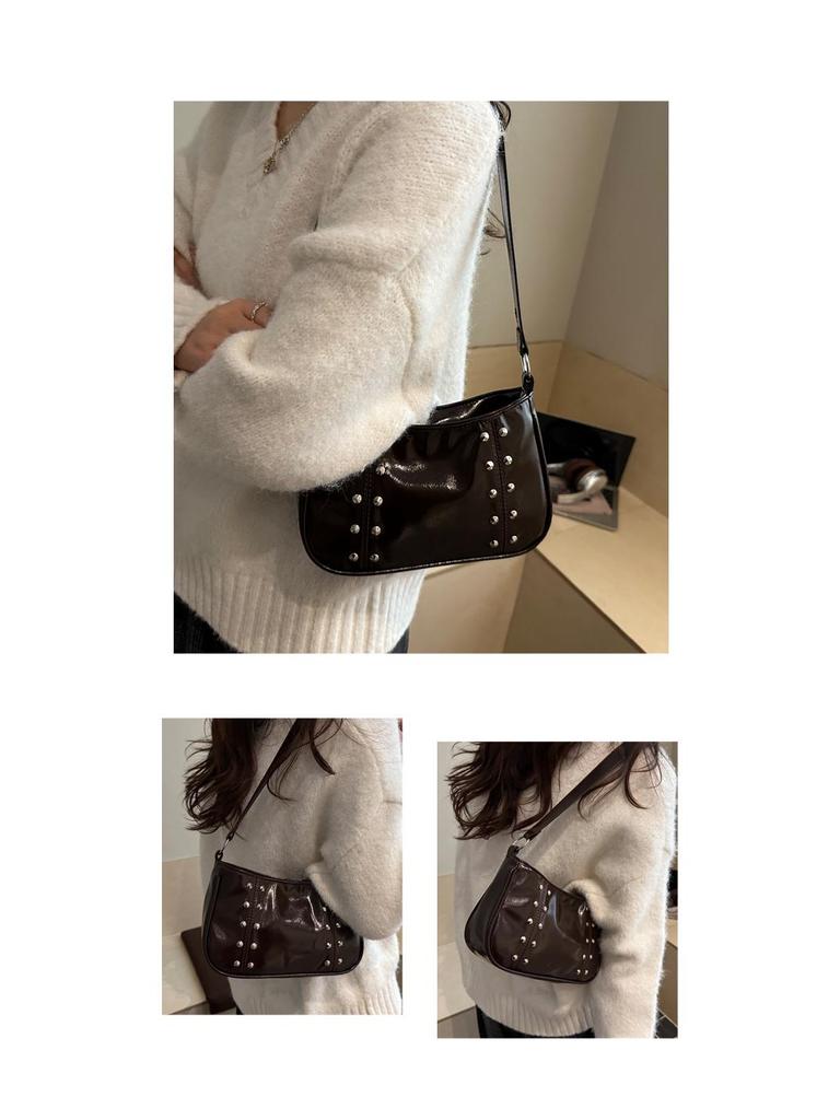 2025 Chic Women's Rivet Strap Shoulder Bag - Autumn/Winter Collection