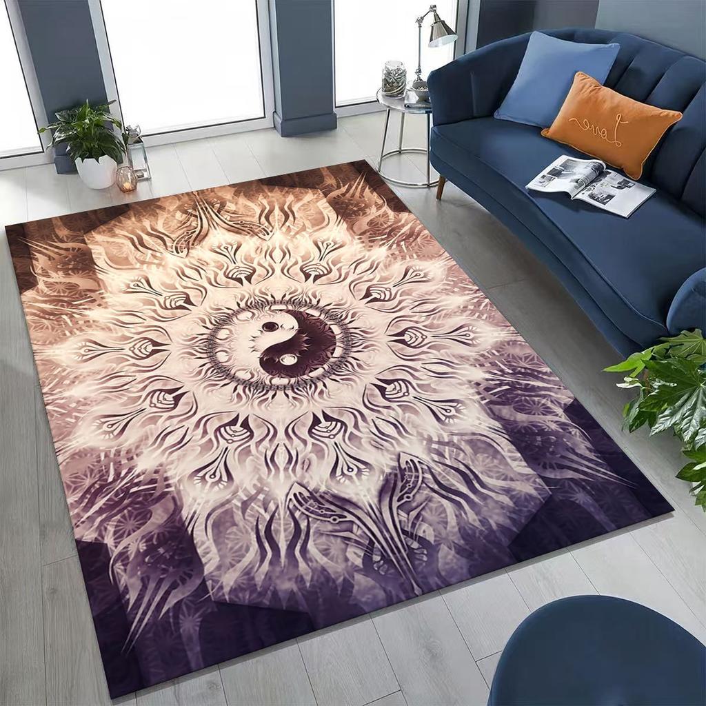 Nature Balance Yin Yang Tai Chi Black White Energy Rug for Bedroom Living Room Sofa Home Doormat Decor,Kids Non-slip Floor Mat