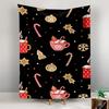 Christmas candy cane cocoa cup snowflakes holiday Patterned tapestry for bedroom and living room home decor sofas