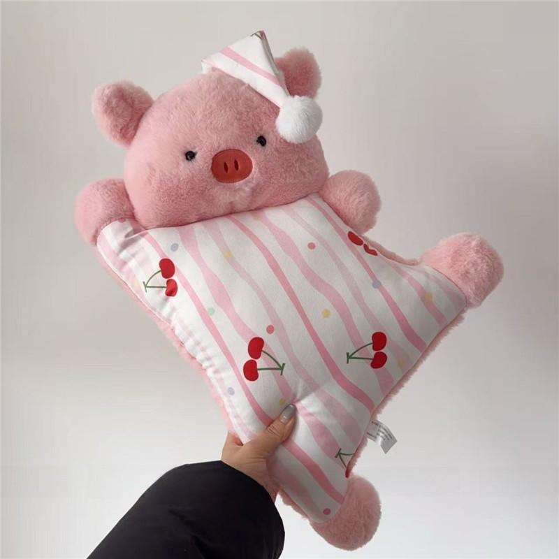 Cartoon Penguin Fox Plush Pillow With Embroidered Animal Design For Home Decor And Relaxation