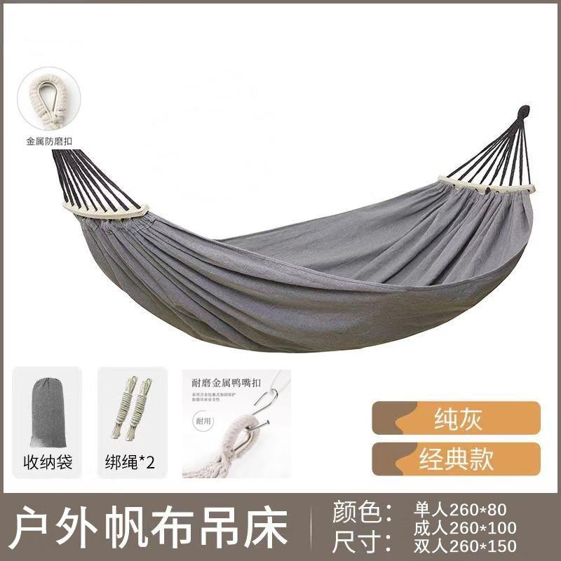 Portable Outdoor Hammock Kids Adults Durable Canvas Fabric With Anti-Roll Design Camping Hiking Garden Relaxation