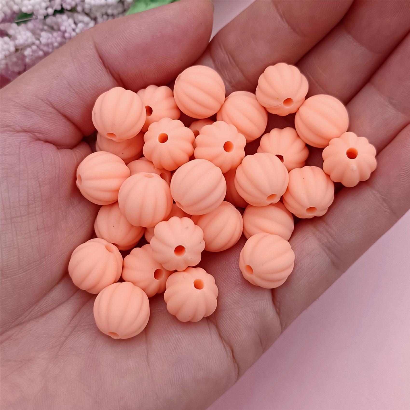 

30 шт. 12 мм резиновые тыквы свободные бусины DIY ручной работы ожерелья браслеты ювелирные изделия подарки 30Pcs 12mm оранжевый